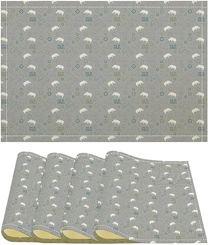 Save Our Rhinos Home Linen Placemats Heat Resistant Dining Table Plate Mats for Halloween Thanksgiving Christmas Party