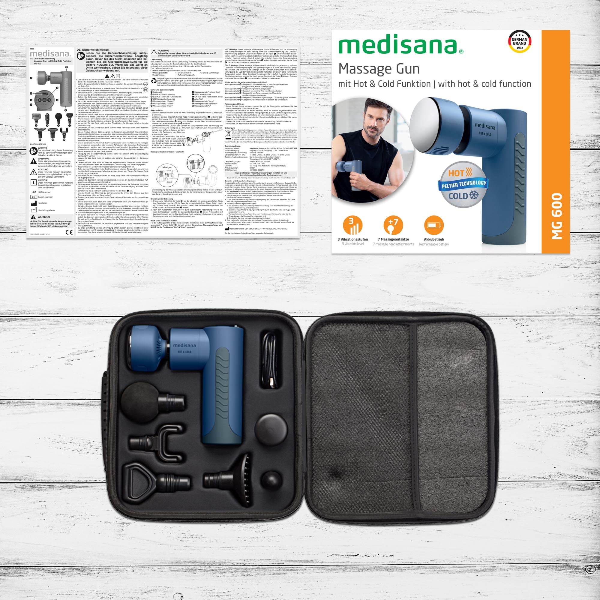 Deep Tissue Percussion Massager Medisana MG 600 Massage Gun With Hot & Cold 