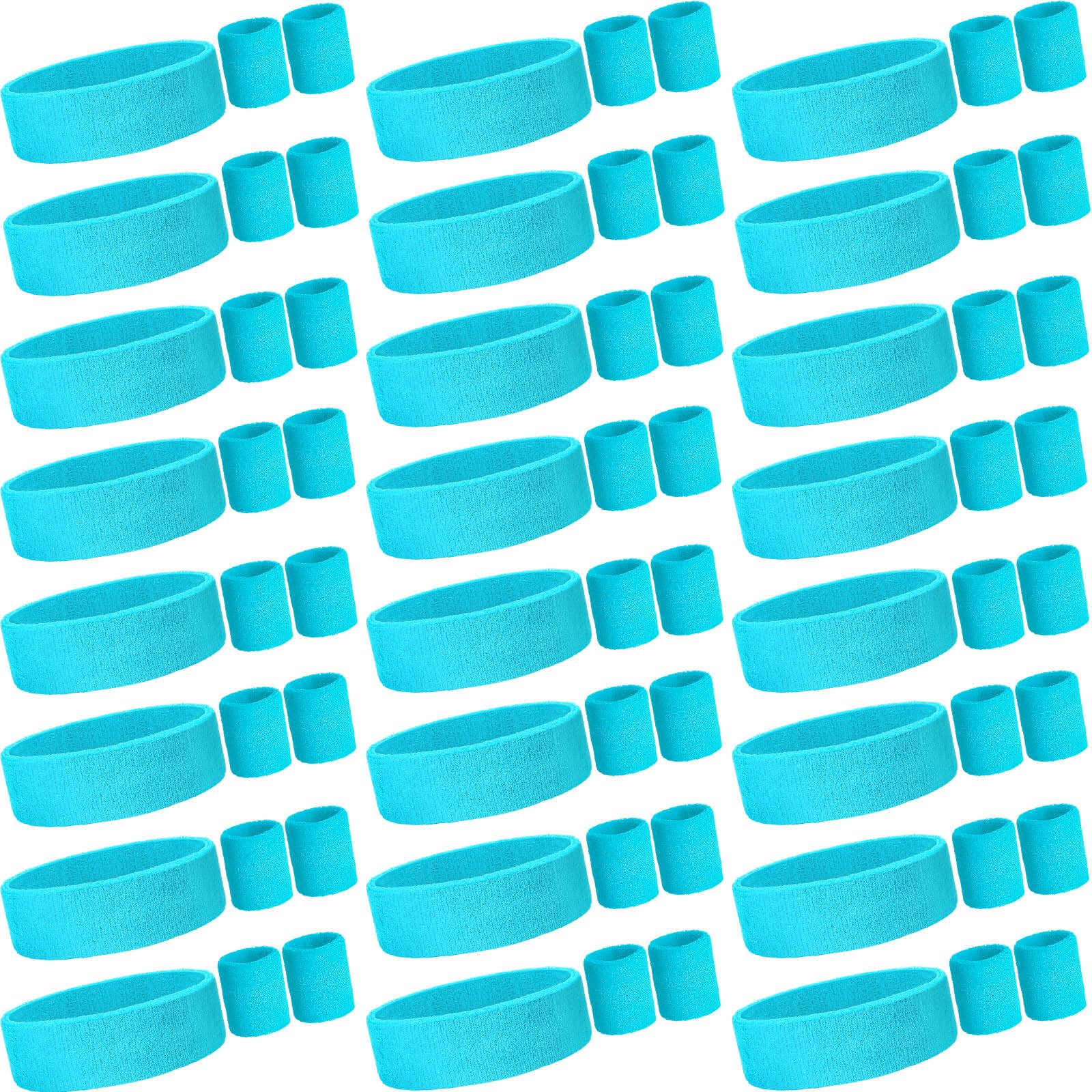 Yuxung Neon Sweatbands Set for Women Sports Headband Wristband Set Cotton Terry Basketball Tennis Sweat Band Wristband for 80s 90s Costumes Cosplay