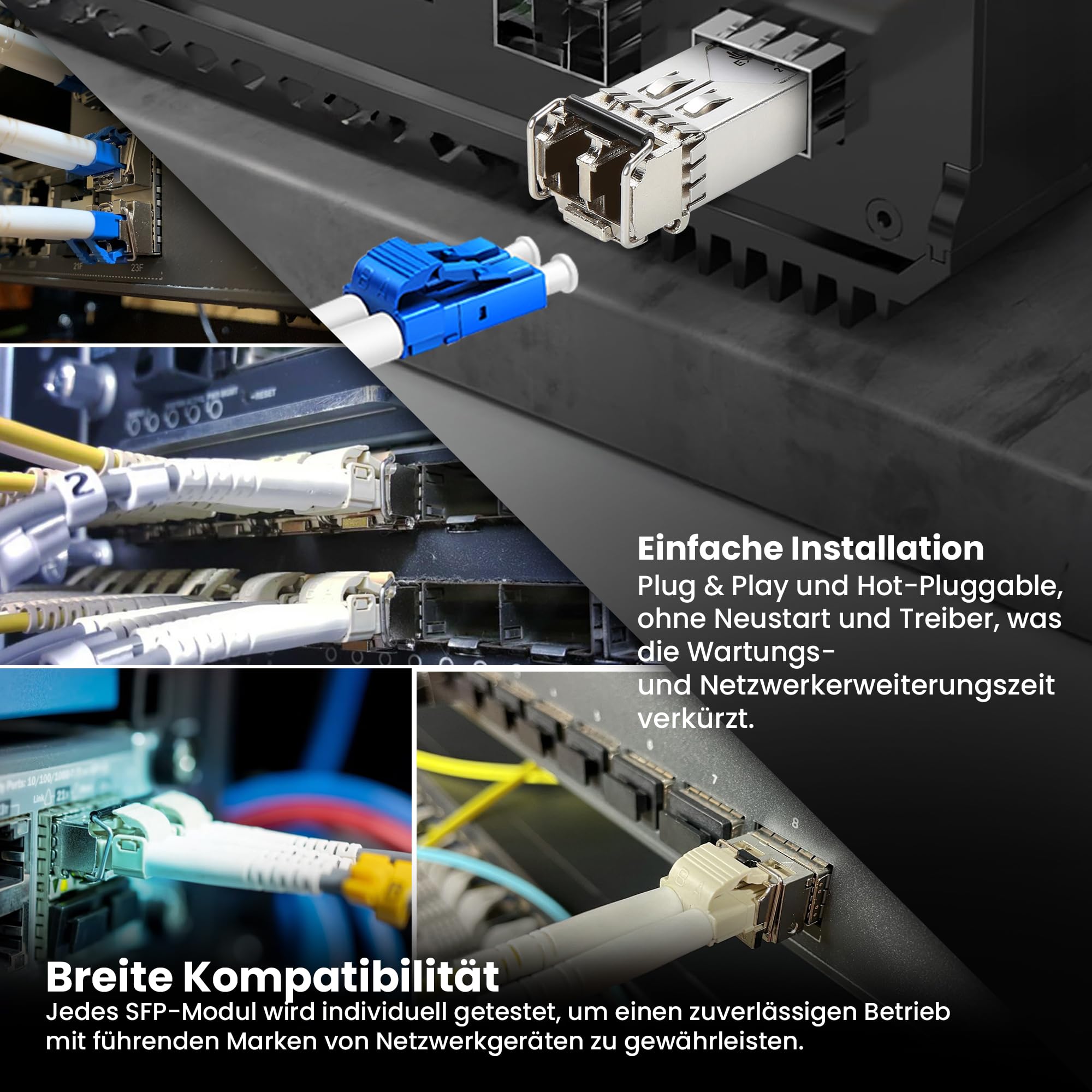Extralink SFP Modul 1.25G LC Duplex Multimode 850 nm 550 m MSA-kompatibel – Für Cisco, Ubiquiti UniFi, Netgear, Cisco, MikroTik, TP-LINK, Switches, Router, CCTV, Rechenzentren, Glasfaser, OM3/OM4