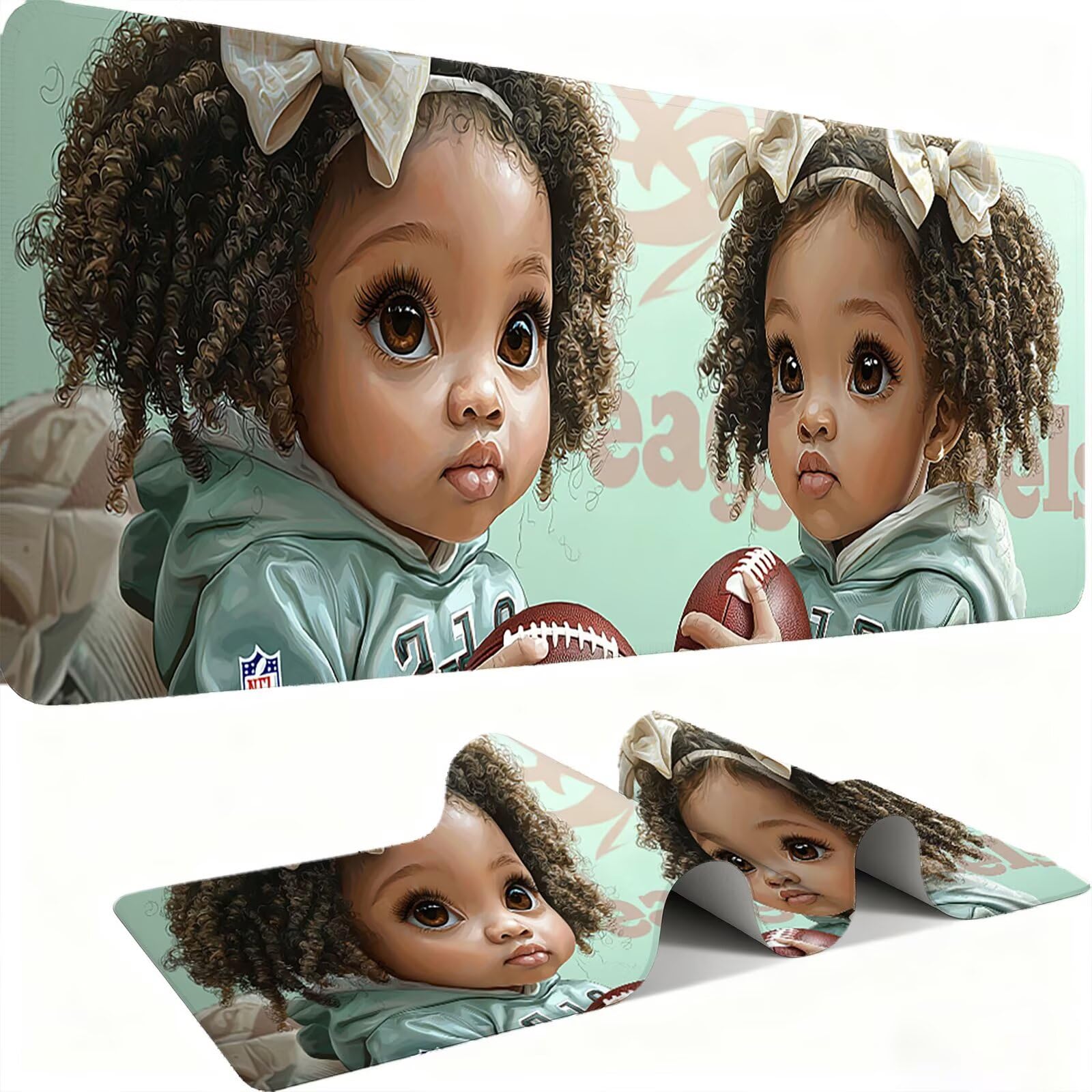 Tappetino Mouse XXL 1200x600x3mm Mouse Pad Gaming, Ragazza Carina, Mousepad Base Antiscivolo, Esteso Accessori Scrivania Tracciamento Ad Alta Precisione tappetino per Computer e Ufficio, PC, C0P-418