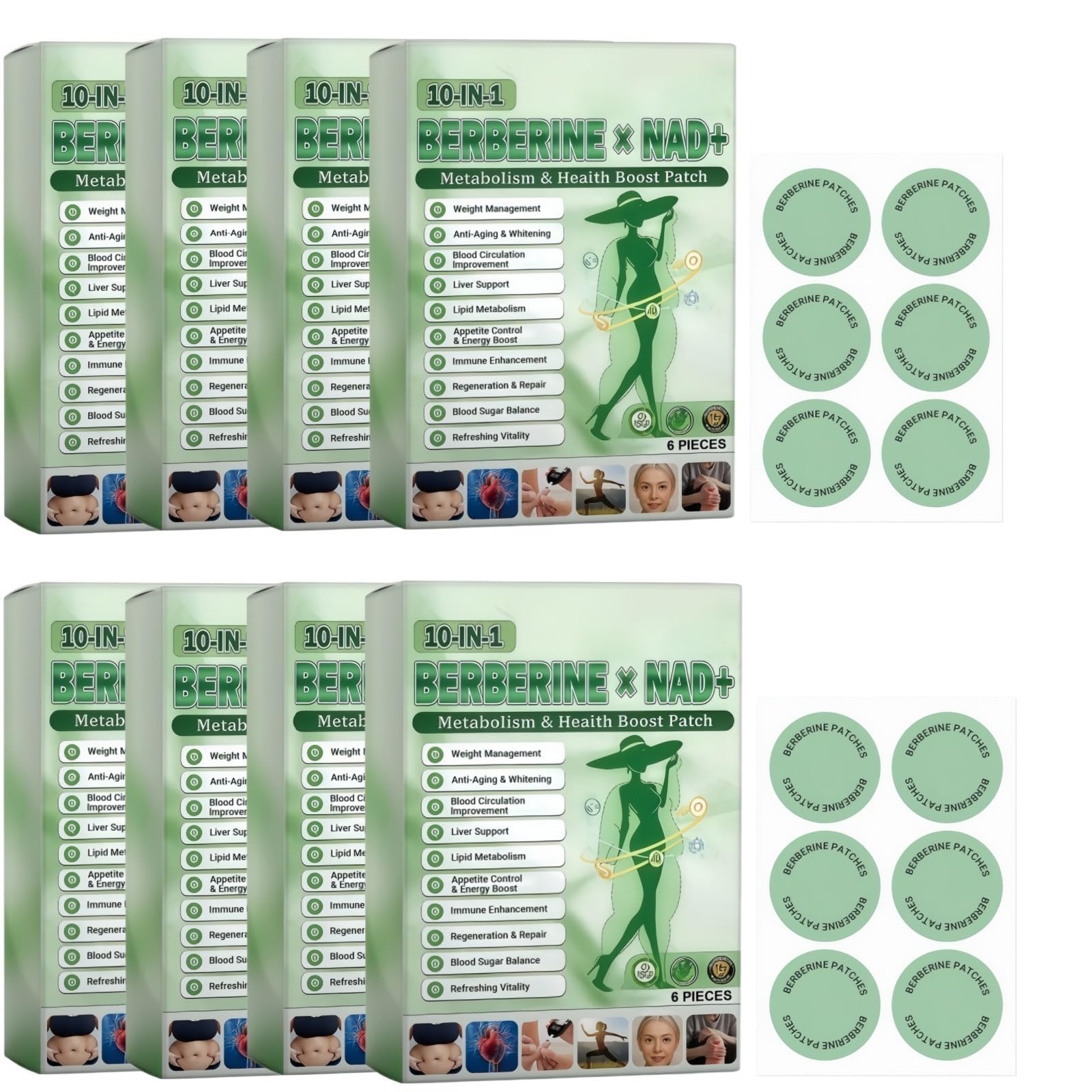 Plaster Moringa x Berberine 10 w 1, Nano Microneedle Odchudzająca naszywka, naturalne składniki, łatwa w aplikacji, niewidoczna pod ubraniem, idealna dla mężczyzn i kobiet