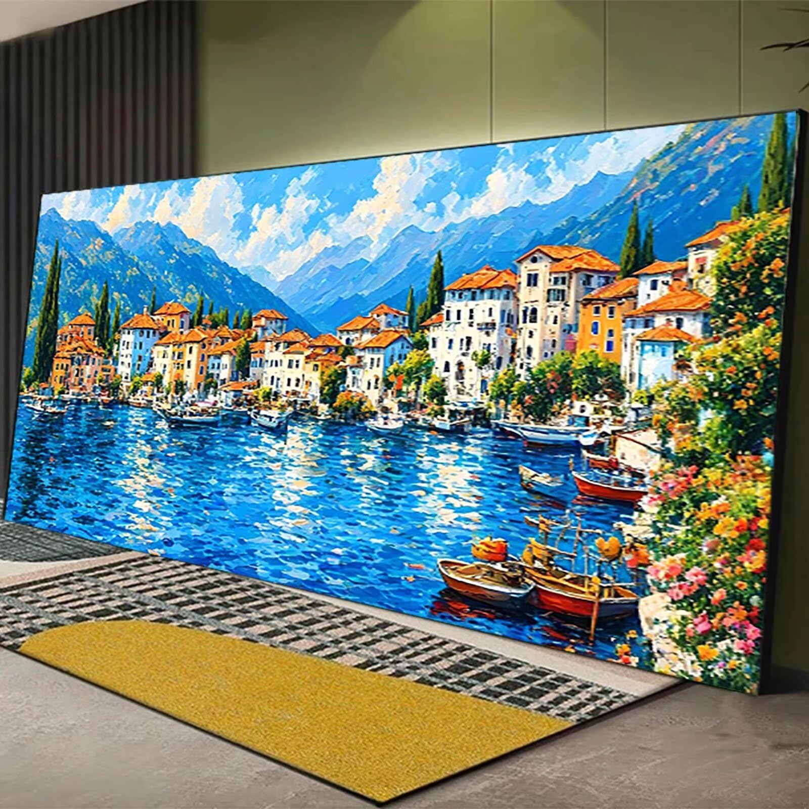 Malen nach Zahlen Kinder Berg, Geschenke für Mädchen Junge, Bastelset Kinder, Malen nach Zahlen Blume | Malen nach Zahlen Ohne Rahmen, für Home Wand Dekor Geschenk (60x120cm) Bastelset Erwachsene O-0