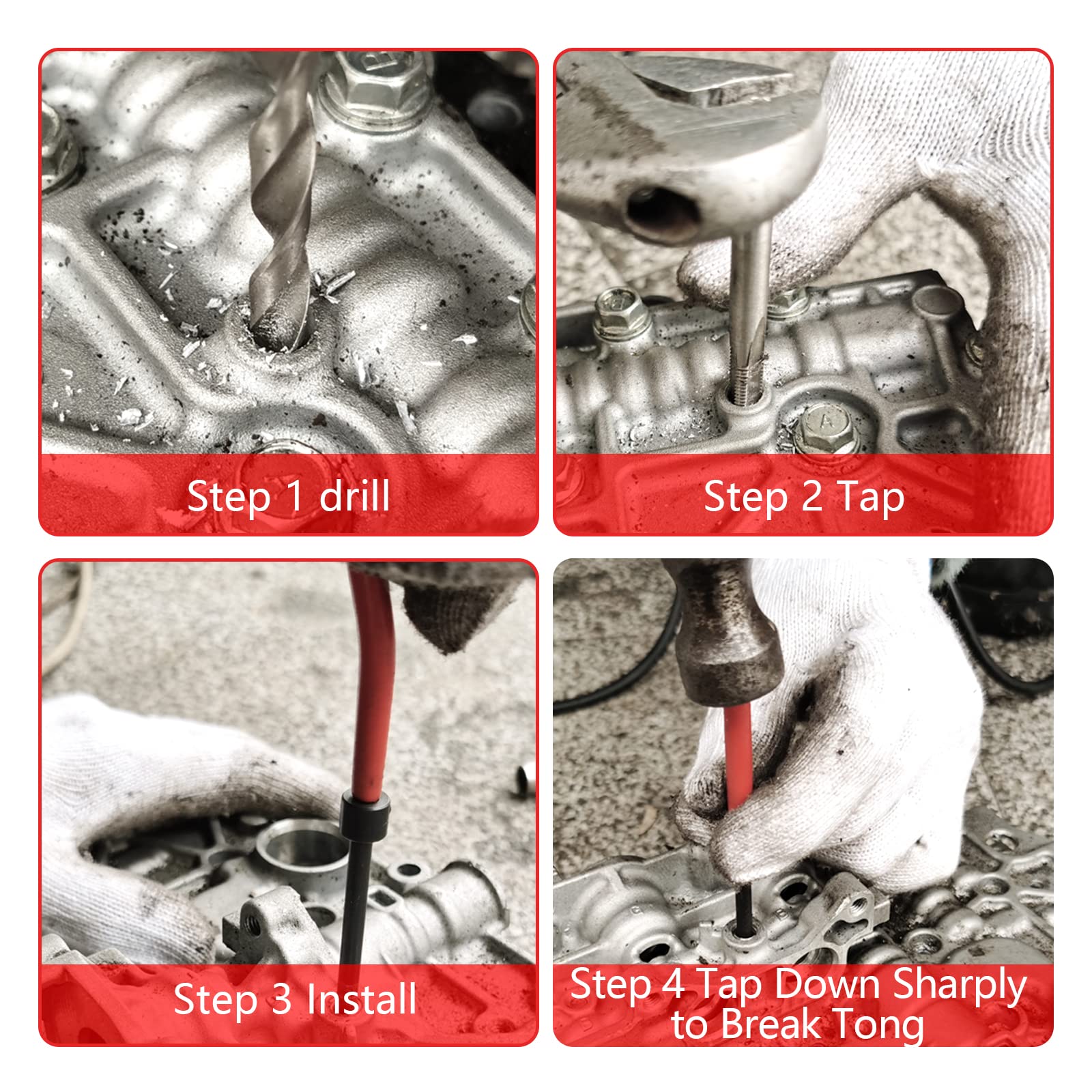 40 Pezzi Helicoil M6 Inserti Filettati Barra Filettata M6 Riparazione Filetti M6 x 1 mm Kit di Riparazione per Automotive Kit Riparazione Filetti M6 Kit di Riparazione Automotive Ripristino Filetti
