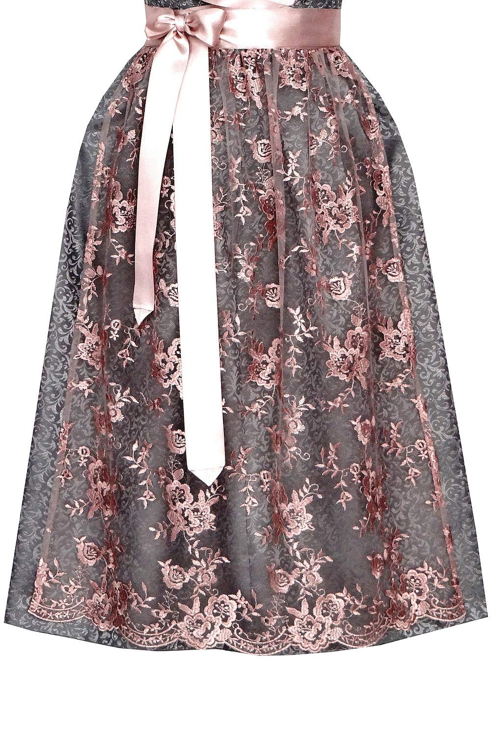 Edelnice Trachtenmode Exklusives Designer Langes Dirndl Miriam inkl. Spitzen Dirndlschürze Gr. 36-60
