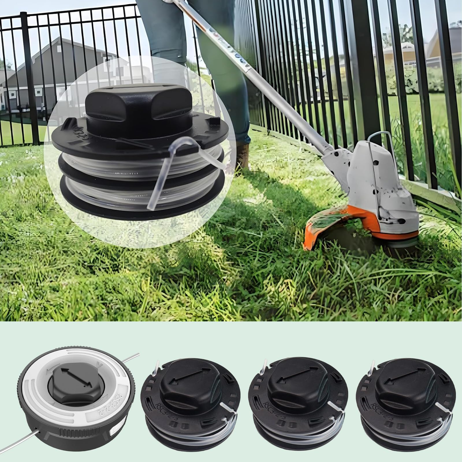 Testina di ricambio per decespugliatore Stihl FSA 57 FSA 56 FSA 50 FSE 52, compatibile con Stihl AutoCut C 3-2 4009 710 2106, testina di ricambio per decespugliatore serie da 5 pollici