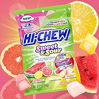 Vista 3 de Caramelos dulces y ácidos, sandía, pomelo y limón envueltos individualmente, paquete de 3, 3.17 onzas cada uno
