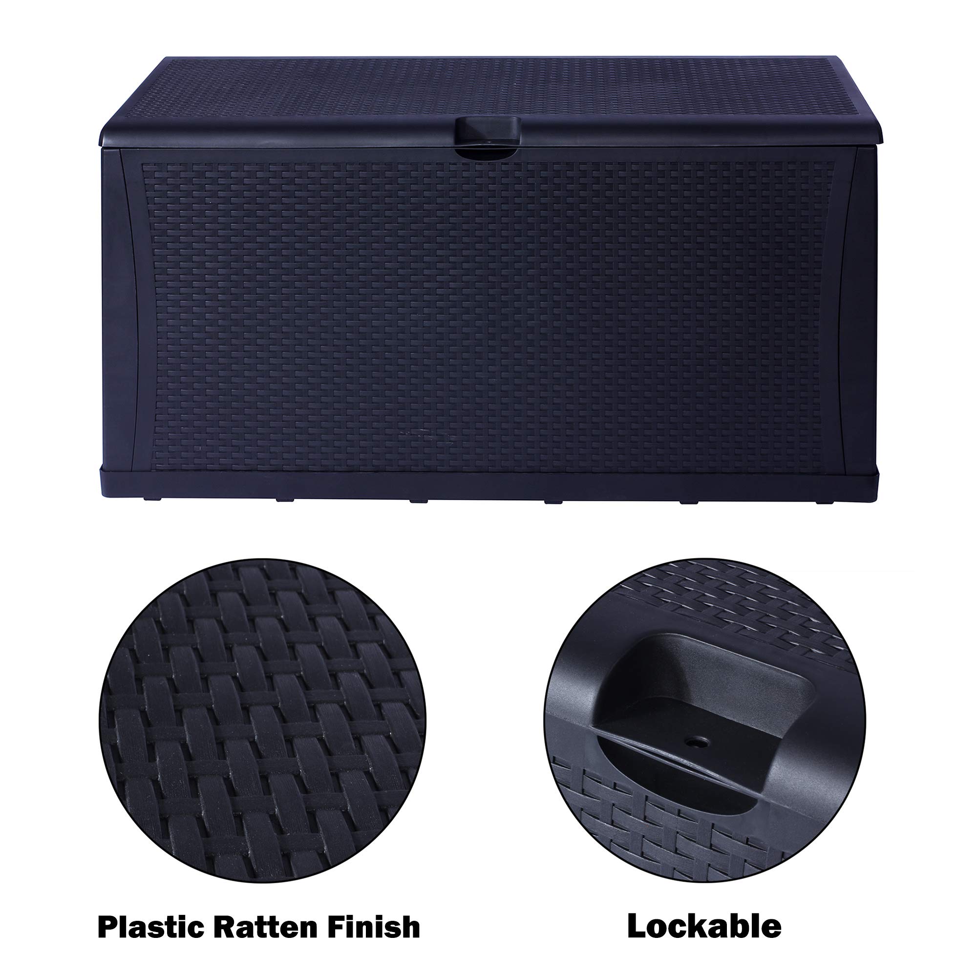 Buy Large Outdoor Storage Box 120 Gallon, Resin Rattan outdoor Storage