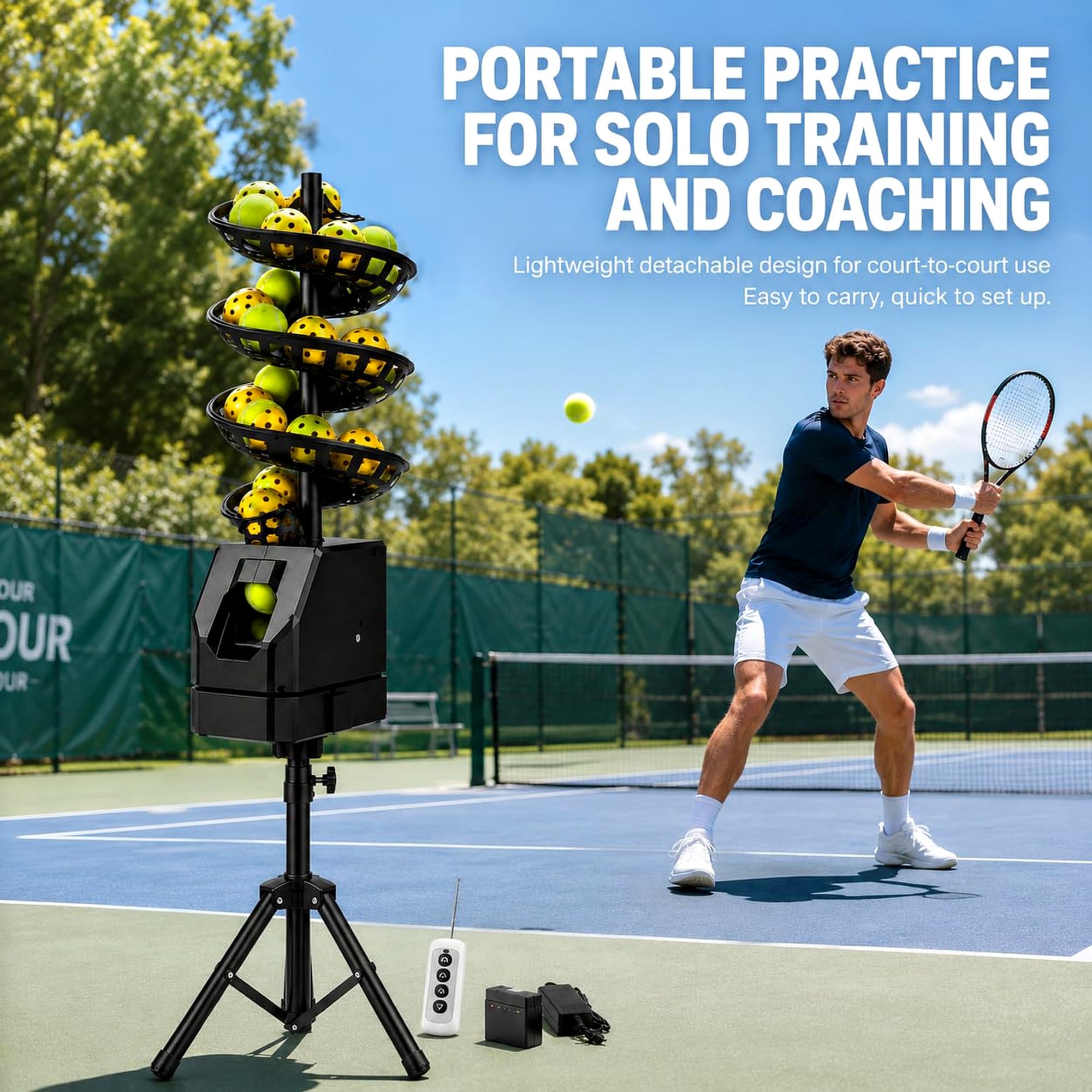 Generisch Tennisball-aufschlagmaschine, Lange Akkulaufzeit Mit Ladefunktion