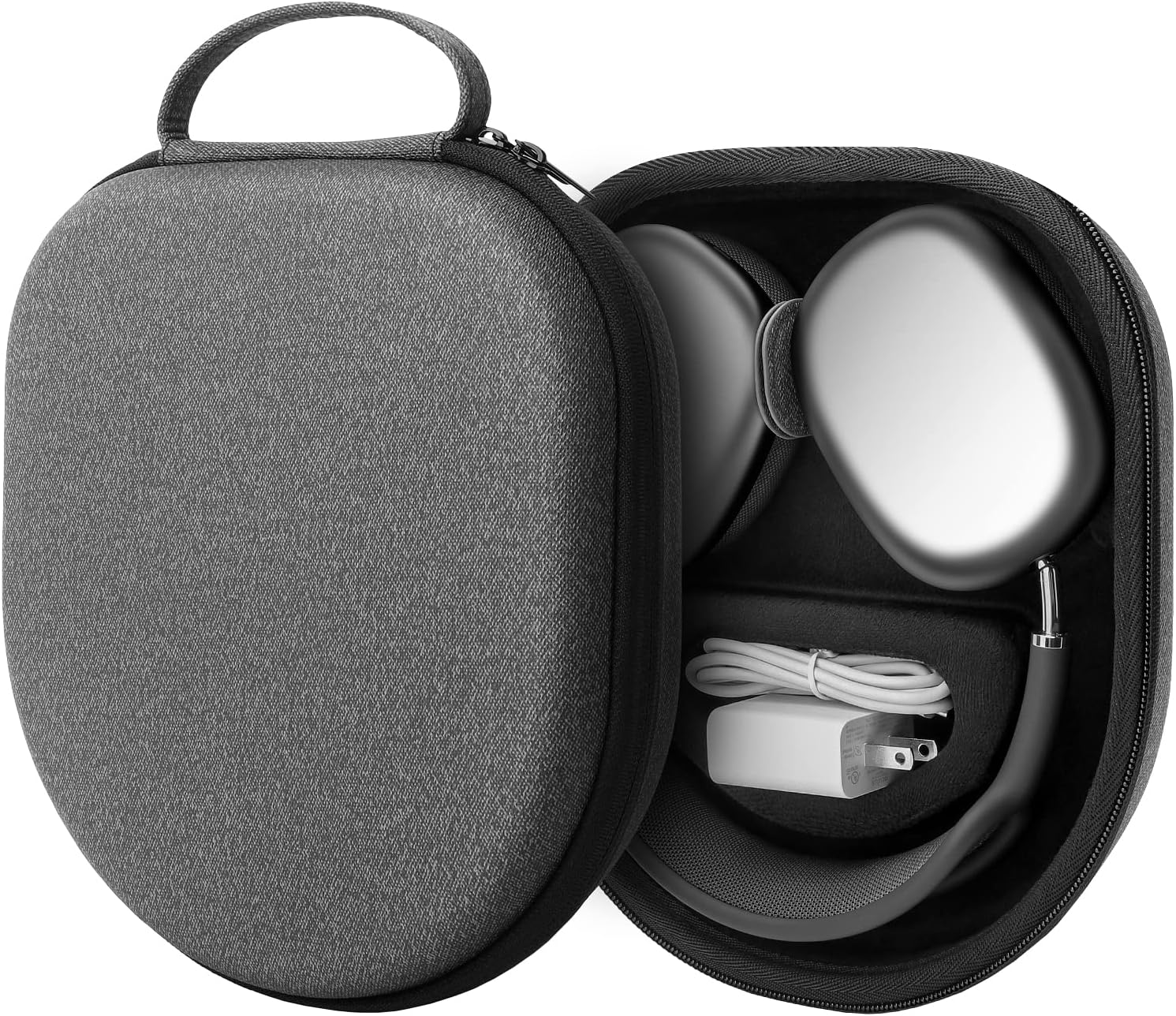 Case for Apple AirPods Max Supports Sleep Mode, Hard Organizer Portable Carry Travel Cover Storage Bag (Dark gray)
