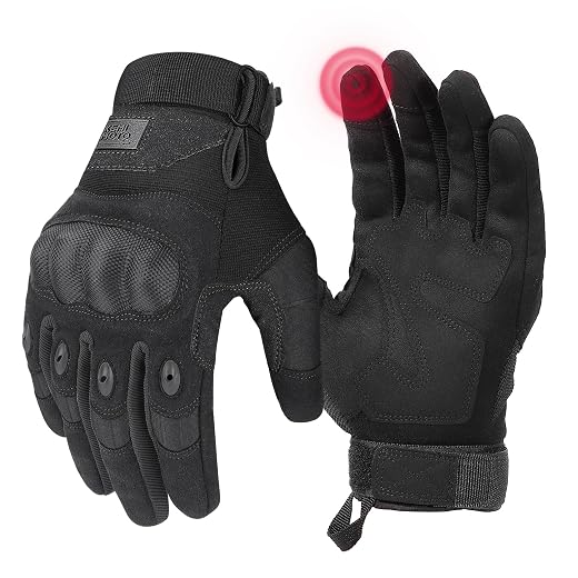 KEMIMOTO Tactical Gloves for Men, Touchscreen Motorcycle Gloves with Hard Shell & Palm Padding for Sports Motorcycle Cycling Tactical Airsoft Paintball Hunting Hiking Camping Climbing