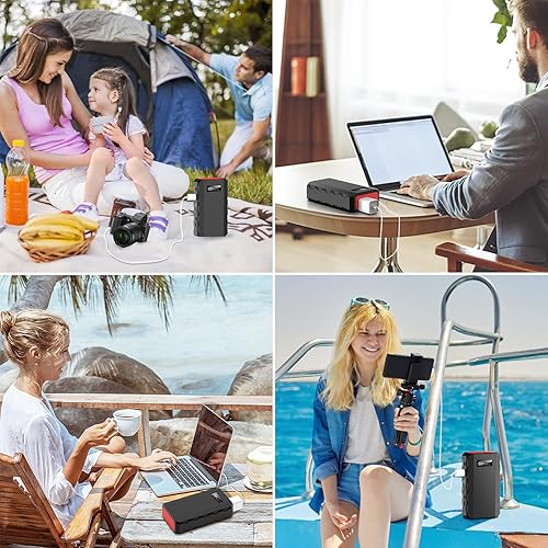 Miniatura 6 de powkey Estación de energía portátil con salida de CA, batería externa de 65 W110 V, 24000 mAh88.8 Wh, fuente de alimentación portátil de respaldo