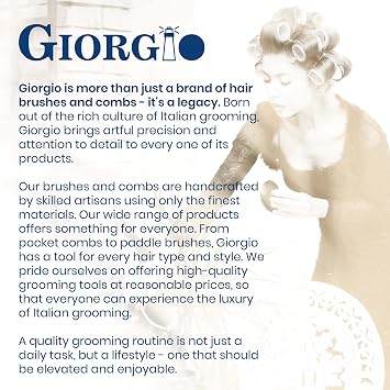 Giorgio G63 Wide Tooth Comb for Women - Detangling Pocket and Travel Comb for Thick Hair, Wet or Dry Hair Care. Handmade, Saw-Cut, and Polished