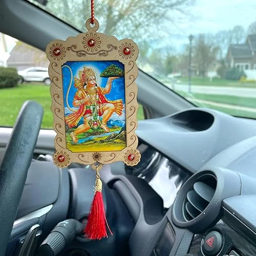 Miniatura 8 de LOVENSPIRE Adorno colgante hindú para automóvil, marco de fotos, espejo retrovisor, accesorios de decoración interior para salpicadero, Ganesha