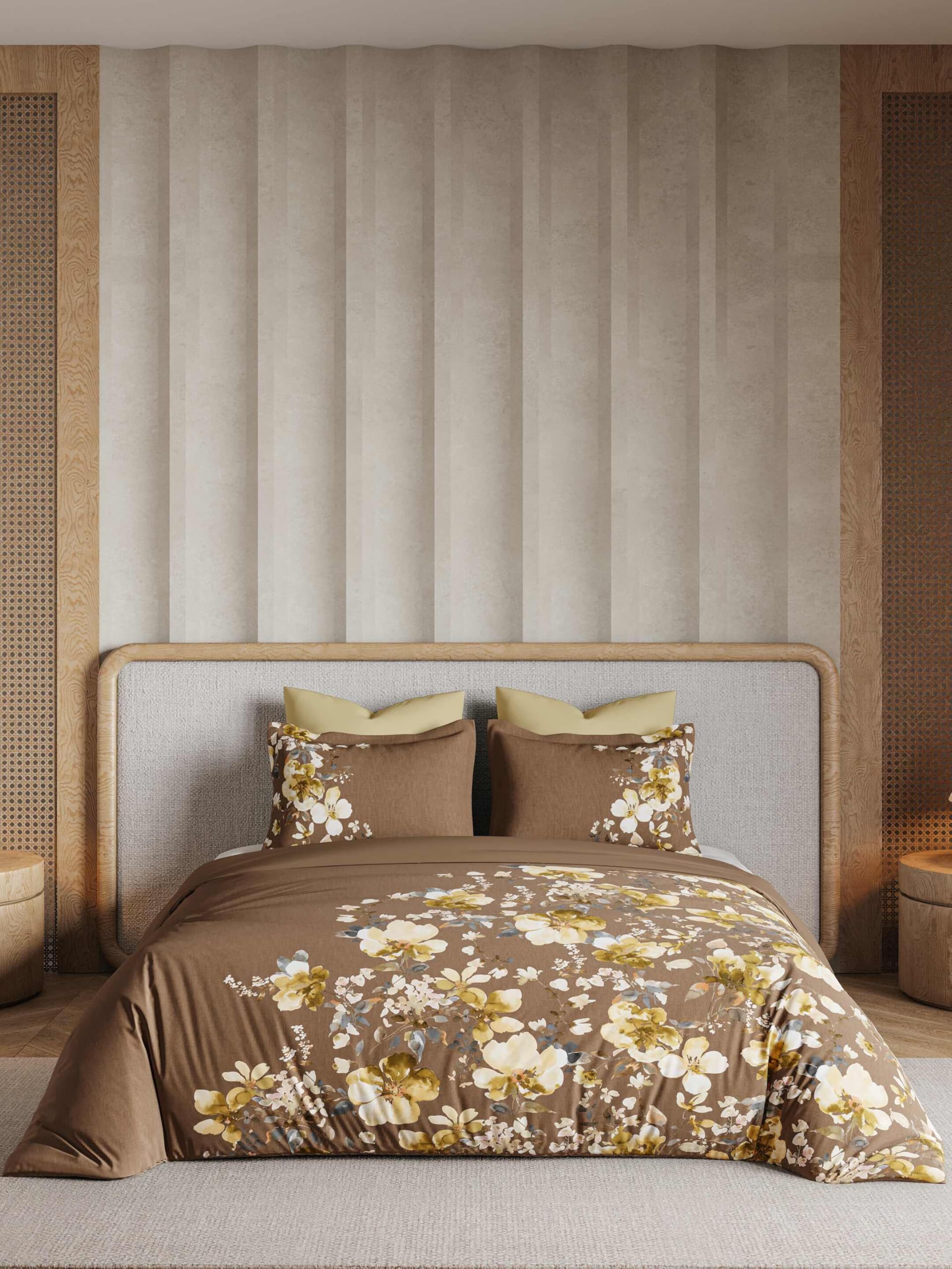 D'Decor King Size Soft 144 TC Cotton Bedsheet Witl 2 Pillow Cover - Size of Bedsheets (274cm x 229cm) - Tobacco Brown