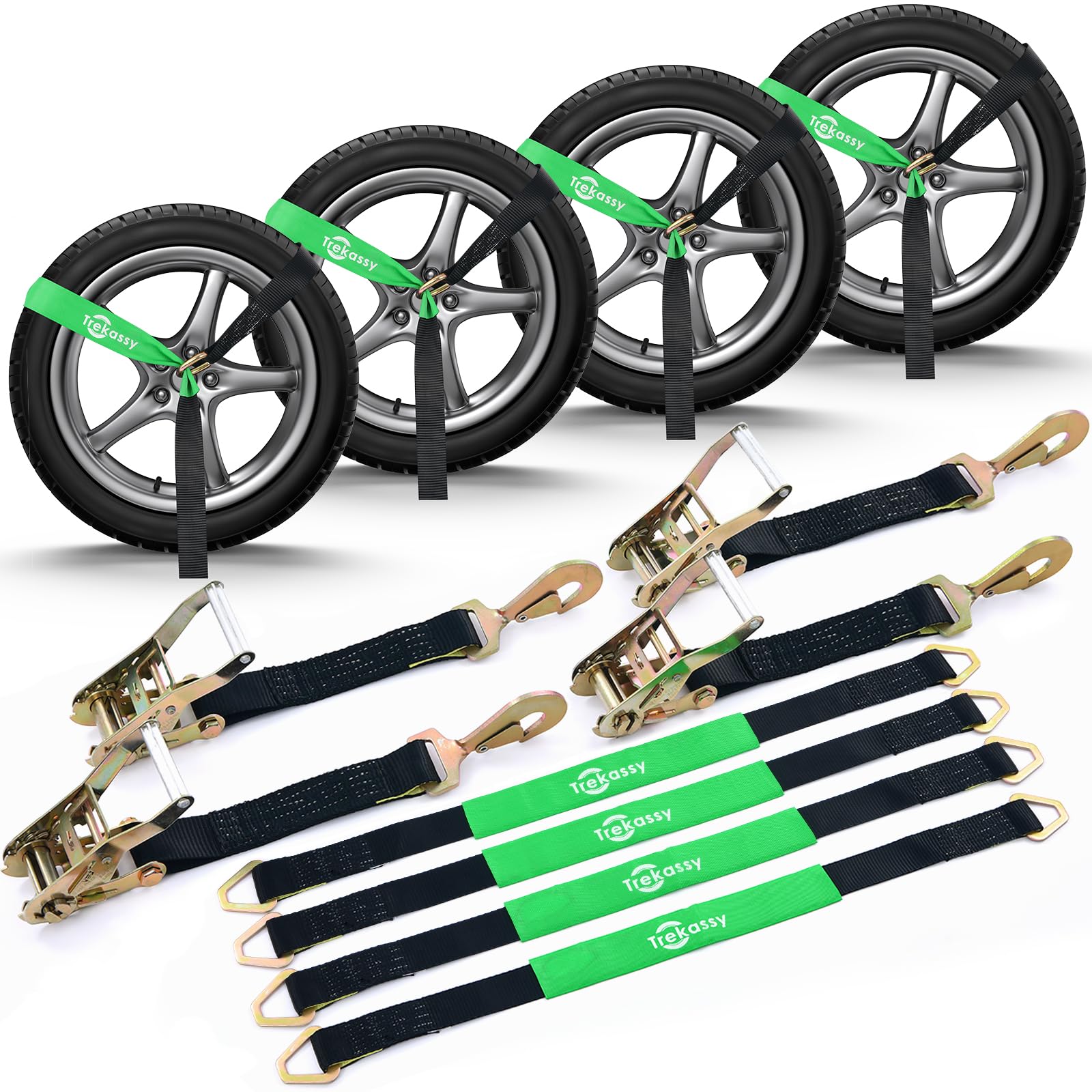 Trekassy 2in x 12ft Car Tie Down Straps