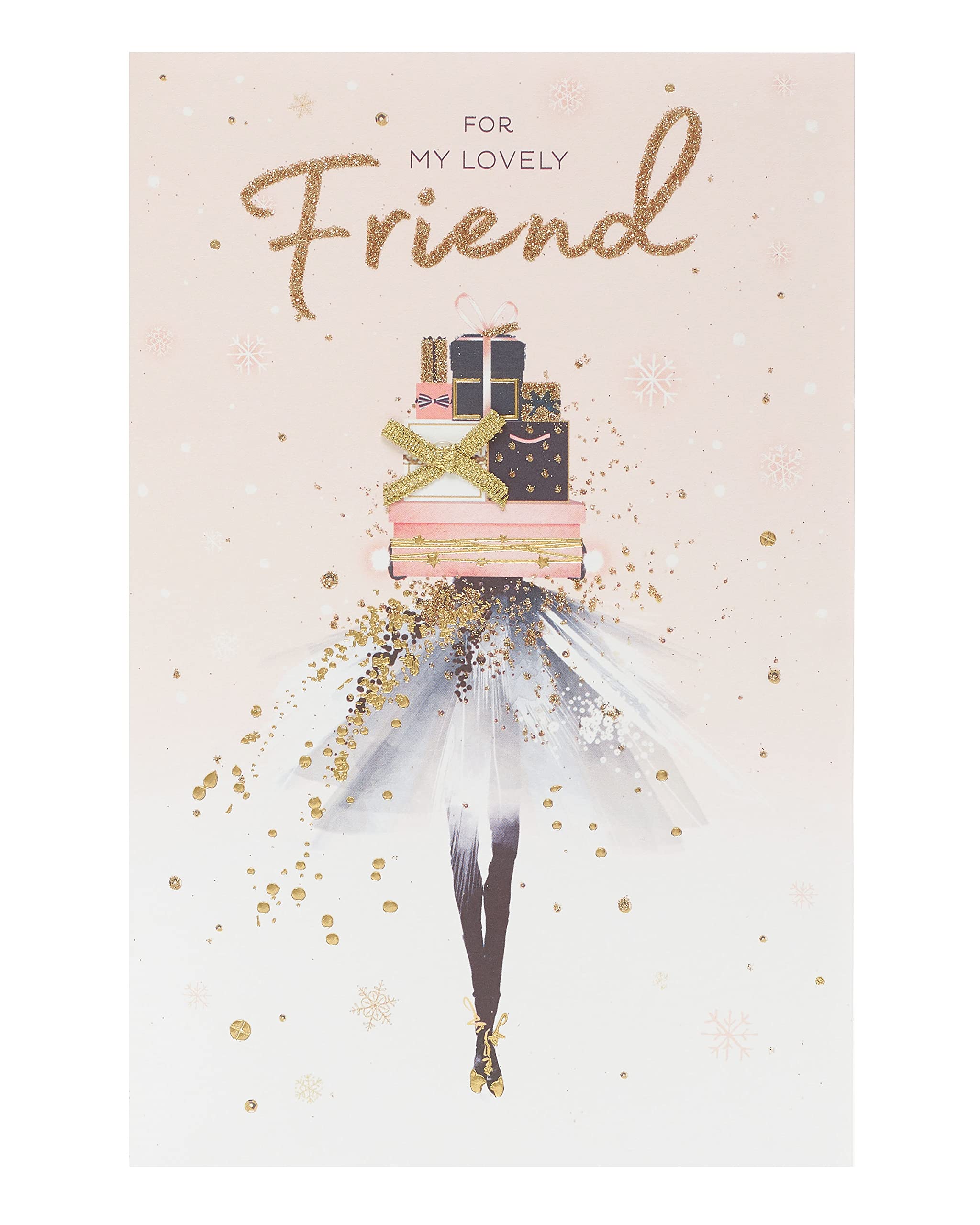 Stylish Christmas Card for Her - Perfect for Friends, Xmas Greetings