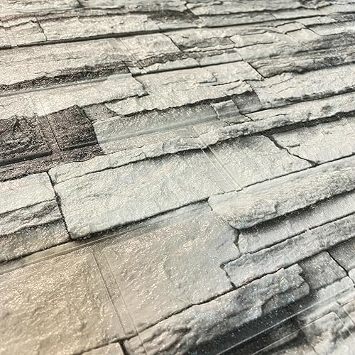 Miniatura 3 de Bookishbunny Papel tapiz de espuma de piedra 3D para techo, azulejos autoadhesivos para pared del hogar, panel grande, 27 x 30 pulgadas, 0.236 in de