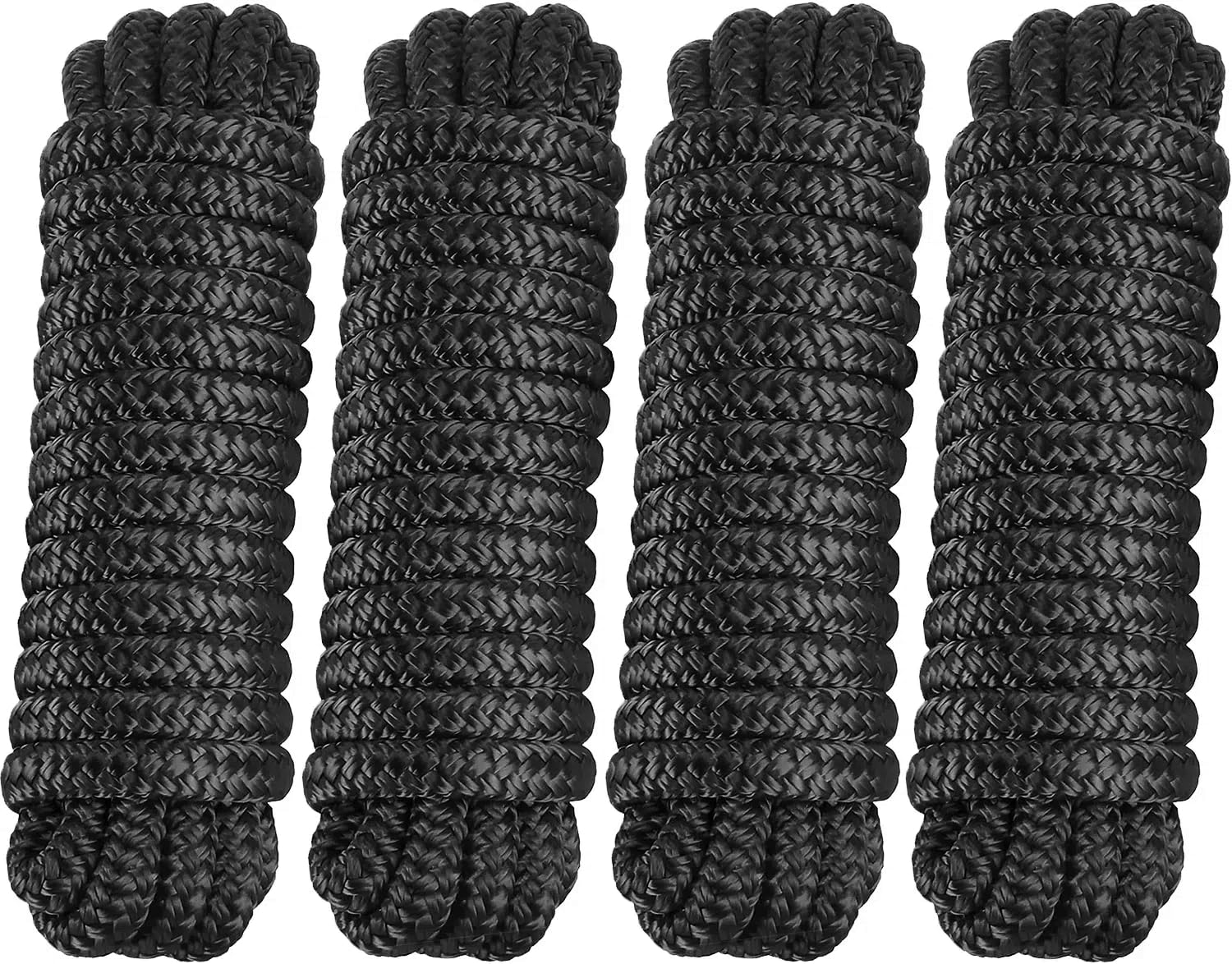 PACTHSD 4 Pack 3/8 x 20 Dock Lines Marine Grade Nylon