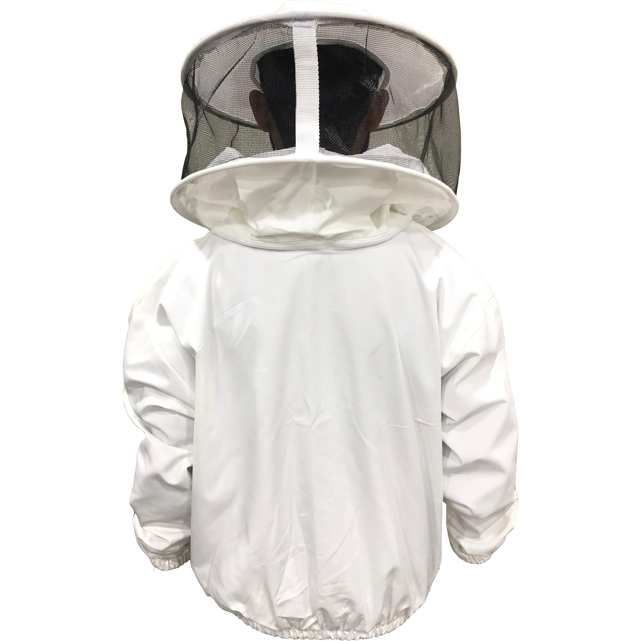 Giacca da Apicoltura cotone professionale con rotondo Cappello Maschera Velo Beekeeping Jacket Apicoltore Camiciotto (Bianco Rotondo, L)