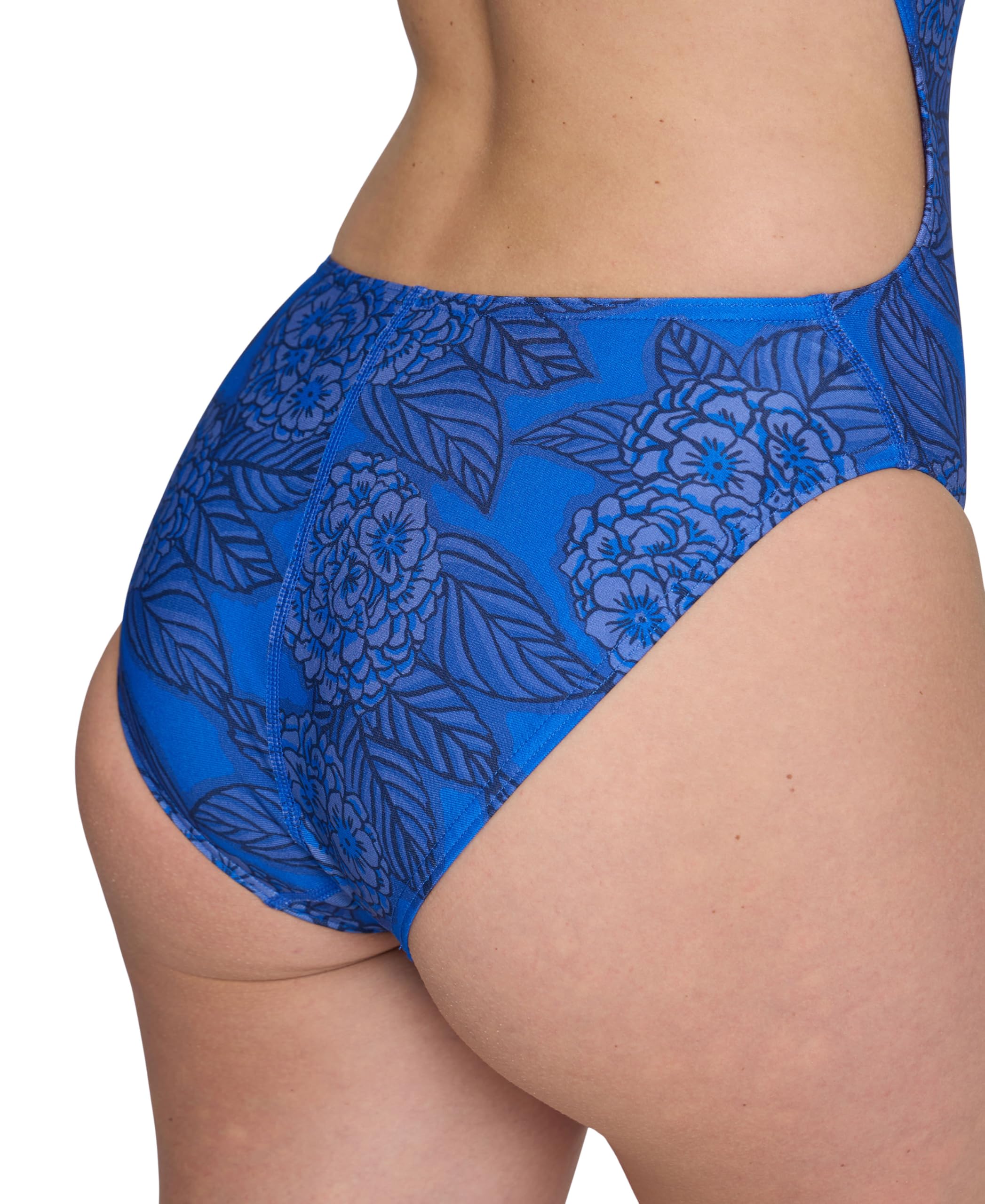 Arena Performance Girls’ Hydrangea Bouquet Team Print Challenge Back Bathing Suit Traje de baño de una Sola Pieza para Niñas