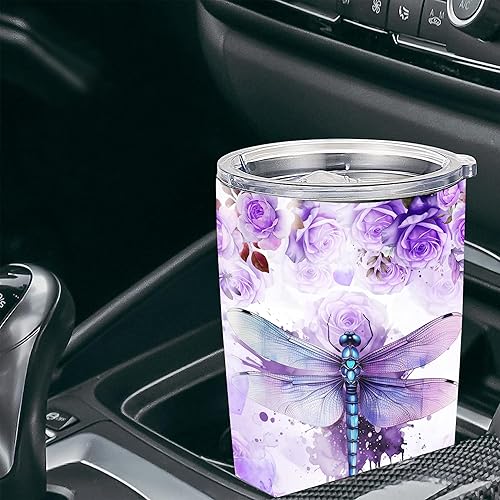 Miniatura 4 de Vaso aislado de libélula personalizado con tapa, taza de viaje con nombre personalizado, 20 onzas, 30 onzas, vasos térmicos para mujeres, madres,