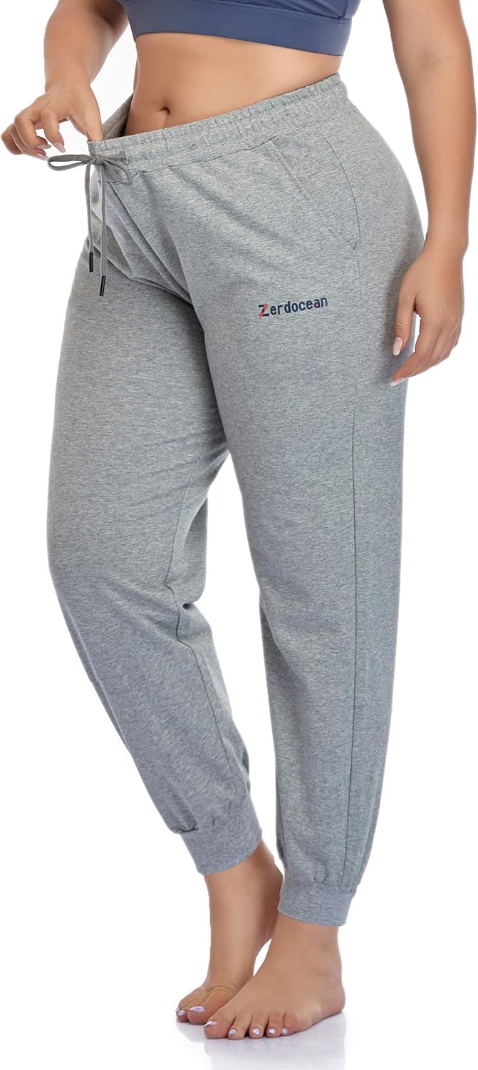 ZERDOCEAN Women's Plus Size Joggers Pants Active Sweatpants Tapered Workout Yoga Lounge Pants with Pockets - Image 3