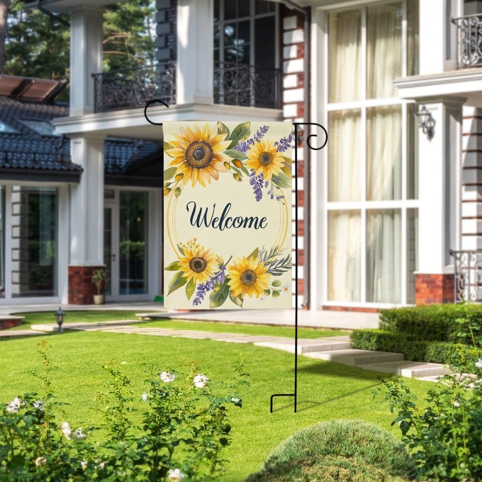 Drapeau De Jardin Floral Double Face – 30,5 X 45,7 Cm – En Toile De Jute Résistante – Pour Extérieur, Terrasse, Ferme, Cour