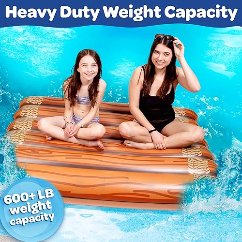 Miniatura 3 de Flotador inflable gigante para piscina para varias personas, capacidad de peso de más de 600 libras, 5 pies de largo, resistente, extra grueso y