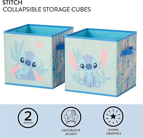 Miniatura 60 de Idea Nuova Disney Minnie Mouse - Juego de dos espaciosos cubos de almacenamiento plegables, 10 x 10 pulgadas, Minnie Mouse / rosa Tiburón bebé,Baby