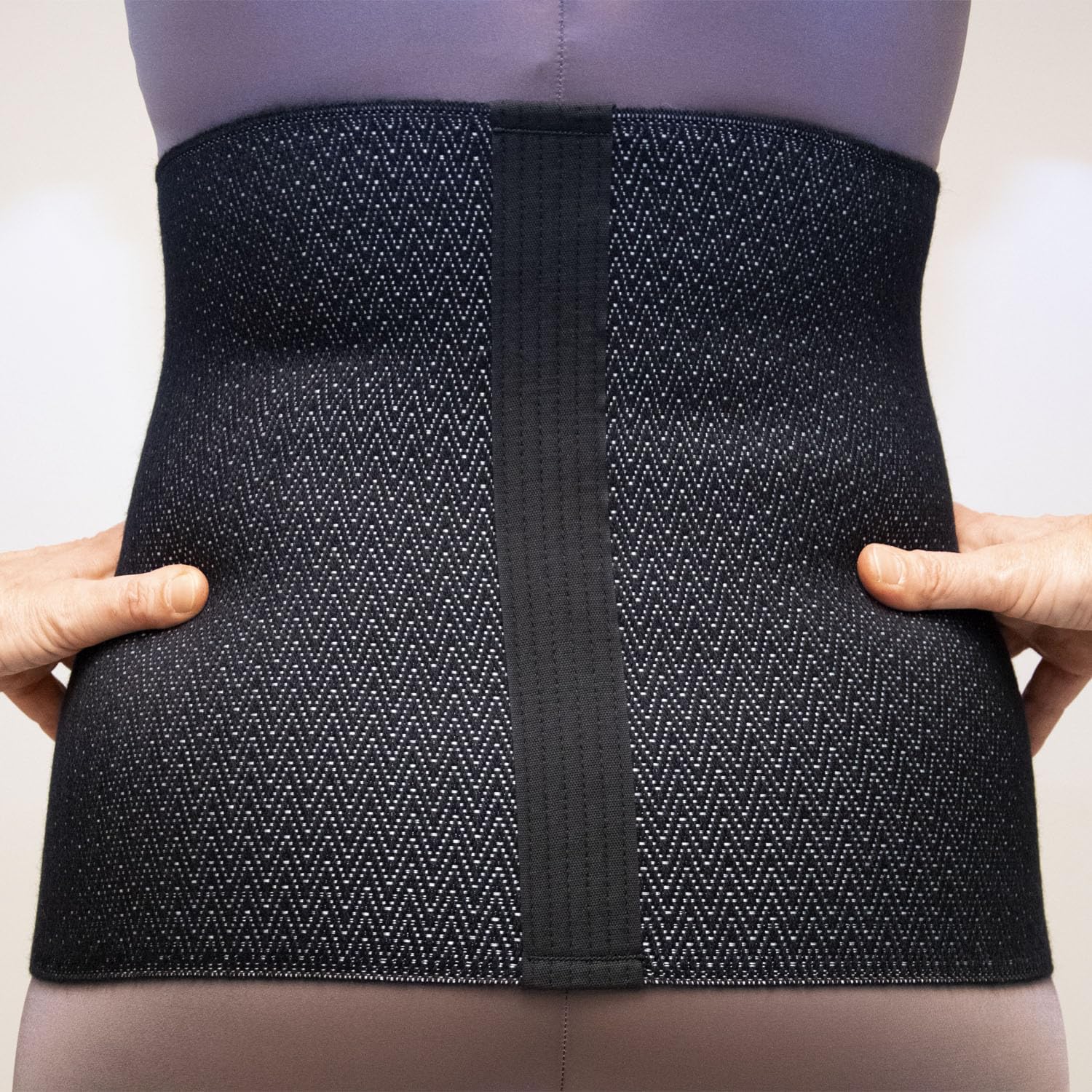 Ceinture lombaire chauffante Laine Abdominale Homme Femme Gaine ventre plat M - Noir