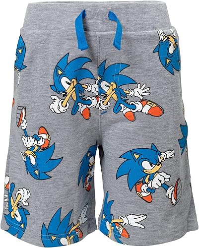 Miniatura 4 de SEGA Sonic the Hedgehog - Conjunto de camiseta gráfica para niños y pantalones cortos de rizo francés