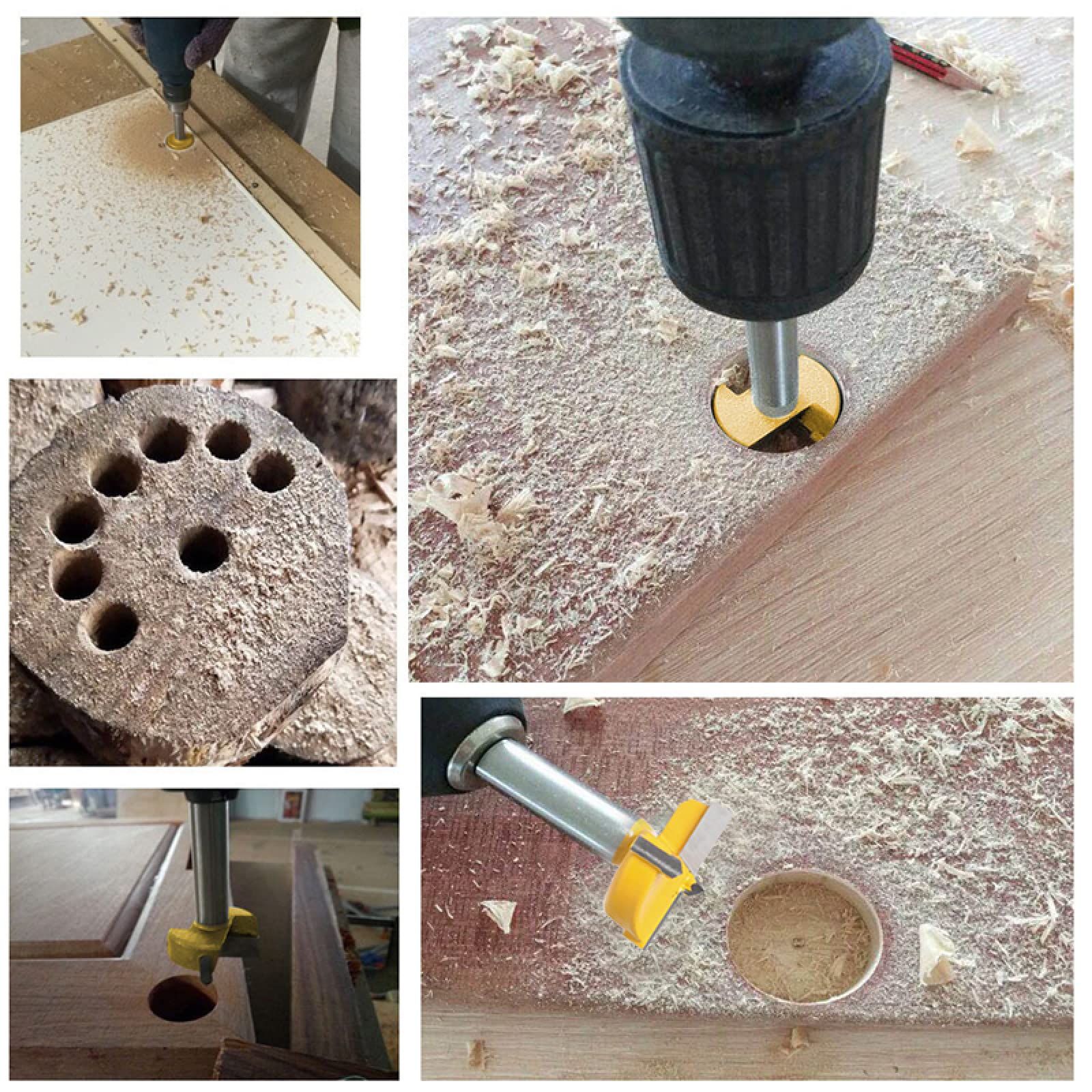 1 pz 15mm-100mm punte Lavorazione Del Legno strumenti di Legno Hole Saw Cutter Cerniera Noioso punte da trapano Gambo Rotondo Carburo di Tungsteno Cutter,60 mm