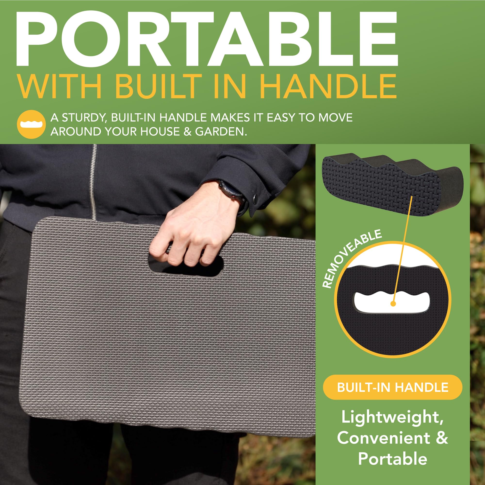 BLOSTM Garten-Knieunterlage – Extra Dick, Faltbar & Wasserabweisend – Mit Memory-Schaum