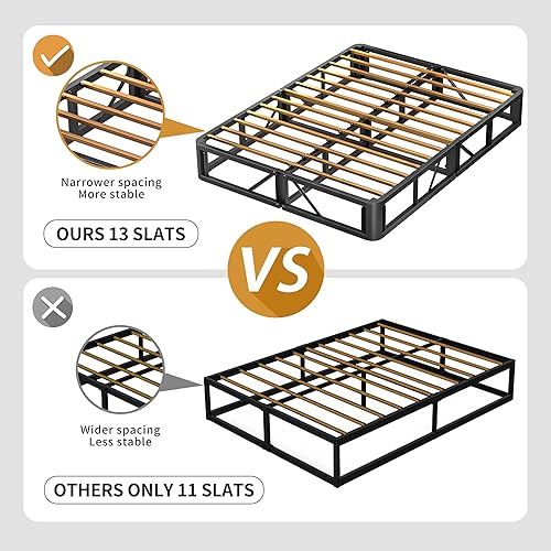 Miniatura 7 de MAF Base de colchón de 5 pulgadas, base de colchón de metal resistente de perfil bajo, base de colchón de metal resistente de 3500 libras, sin 5