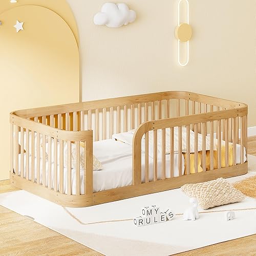 Merax Base de cama individual, cama de plataforma tamaño individual, cama de plataforma de madera con cabecera y soporte de listones de madera, no