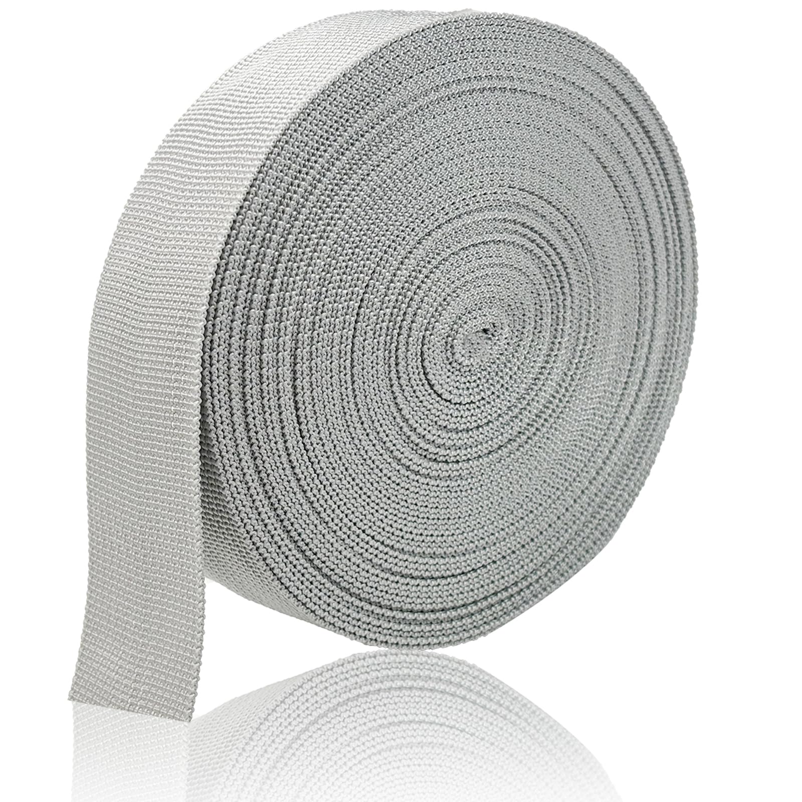 Gray Webbing Straps1.5 Inch - 12 Yards 1-1/2 Inch Wide Polypropylene Straps for Lawn Chair Replacement, Backpack & Tote Bags, Decorative Webbing