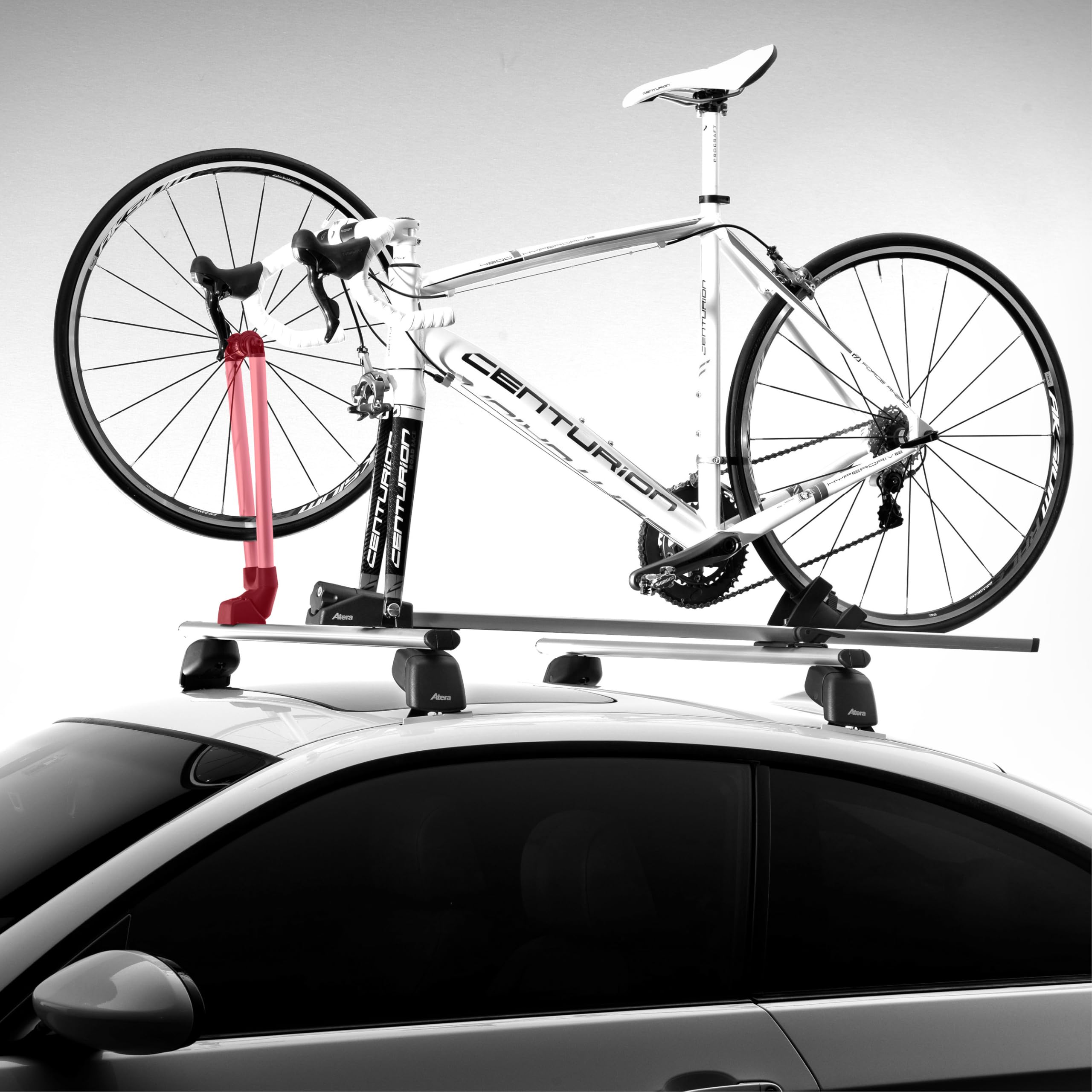 Atera 082223 Vorderrad-Träger für Giro Speed - Aluminium Silber - Ergänzung für Auto-Dachträger Rennrad oder Mountainbike