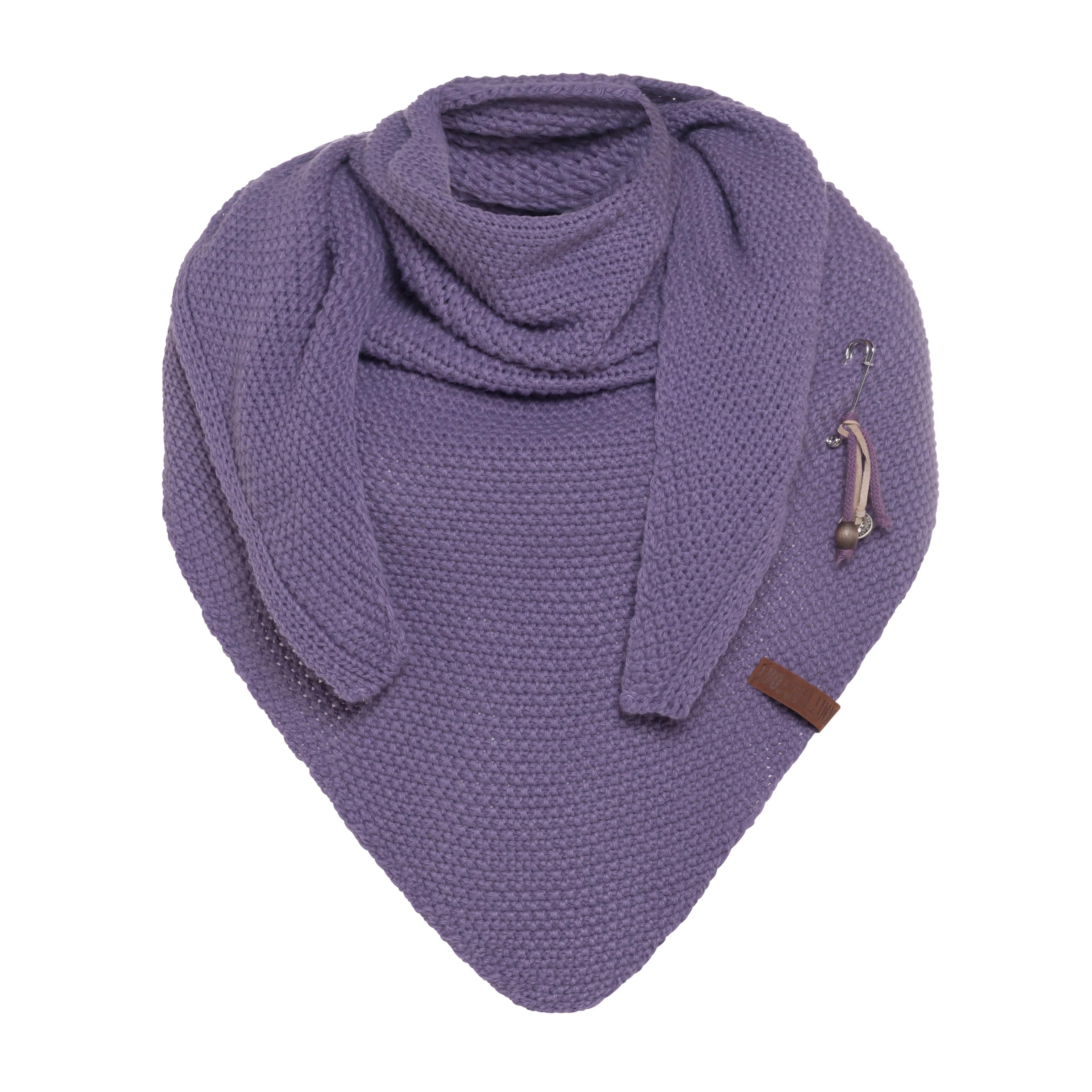Knit Factory Women's Violet - Coco Knitted Shawl - Premium Triangle Scarf - Chunky Winter Scarf - Scarf - Winter Shawl - Manufactured In Europe - Xmas Gift For - 190X85 Cm