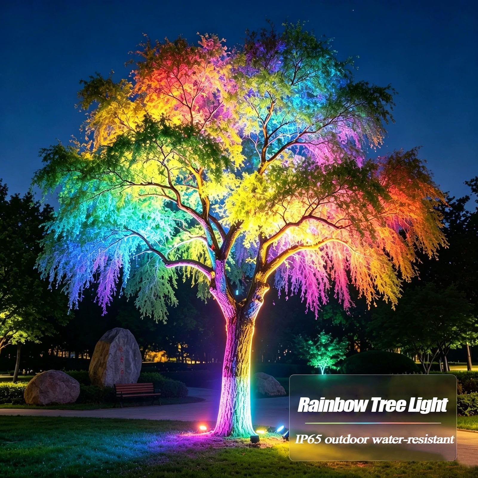Luci per palme, luci per alberi ad anello per esterni a LED