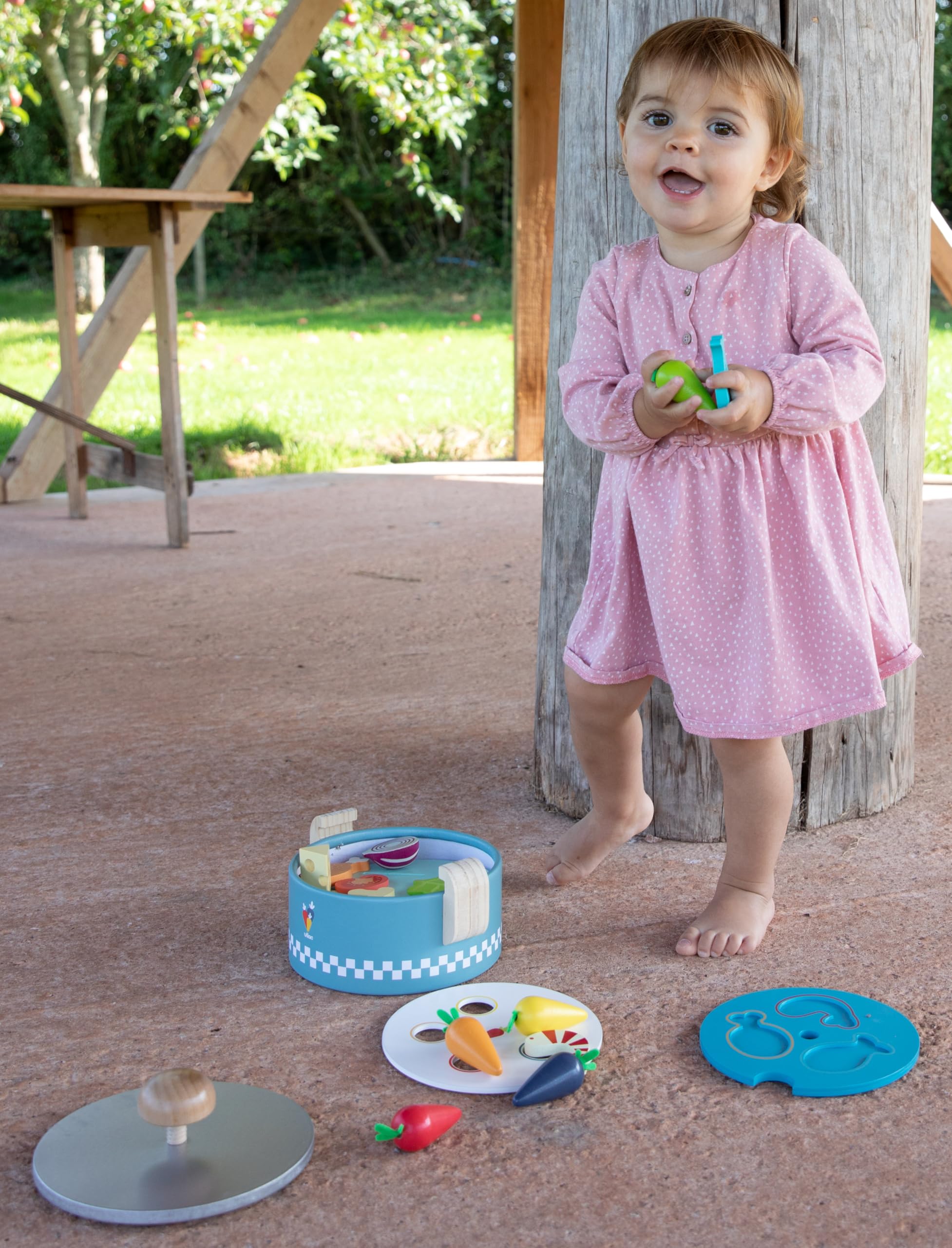 Popotte Minus Cuisine et Éveil Jouet en Bois Bébé Dès 18 Mois Jeu Éducatif | Ustensiles miniatures inclus | stimule imagination et imitation | adapté aux petites mains | idée cadeau naissance originale