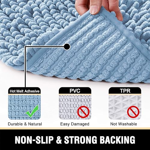 Miniatura 44 de Alfombras de baño Tapetes para baño antideslizante de chenilla de lujo alfombra de baño alfombra extra suave y absorbente Tapetes peludos lavables