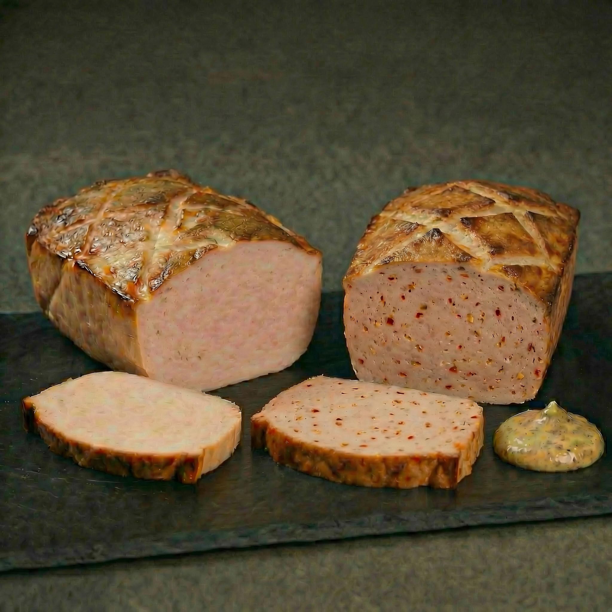 WURSTBARON® Leberkäse Brät Rot & Chilileberkäse Set – 2x Frisches Brät zum Selberbacken – Würziger & Scharfer Leberkäse – Metzgerqualität
