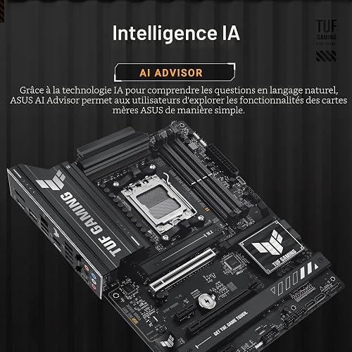 ASUS TUF Gaming B850-PLUS Scheda madre WiFi AMD AM5 B850 ATX, 14+2+1 stadi 80A, AI Ready, DDR5, PCIe 5.0, 3X M.2, Wi-Fi 7, 2.5Gb LAN, DisplayPort, HDMI, USB 10Gbps e 20Gbps Type-C, BIOS Flashback - 2