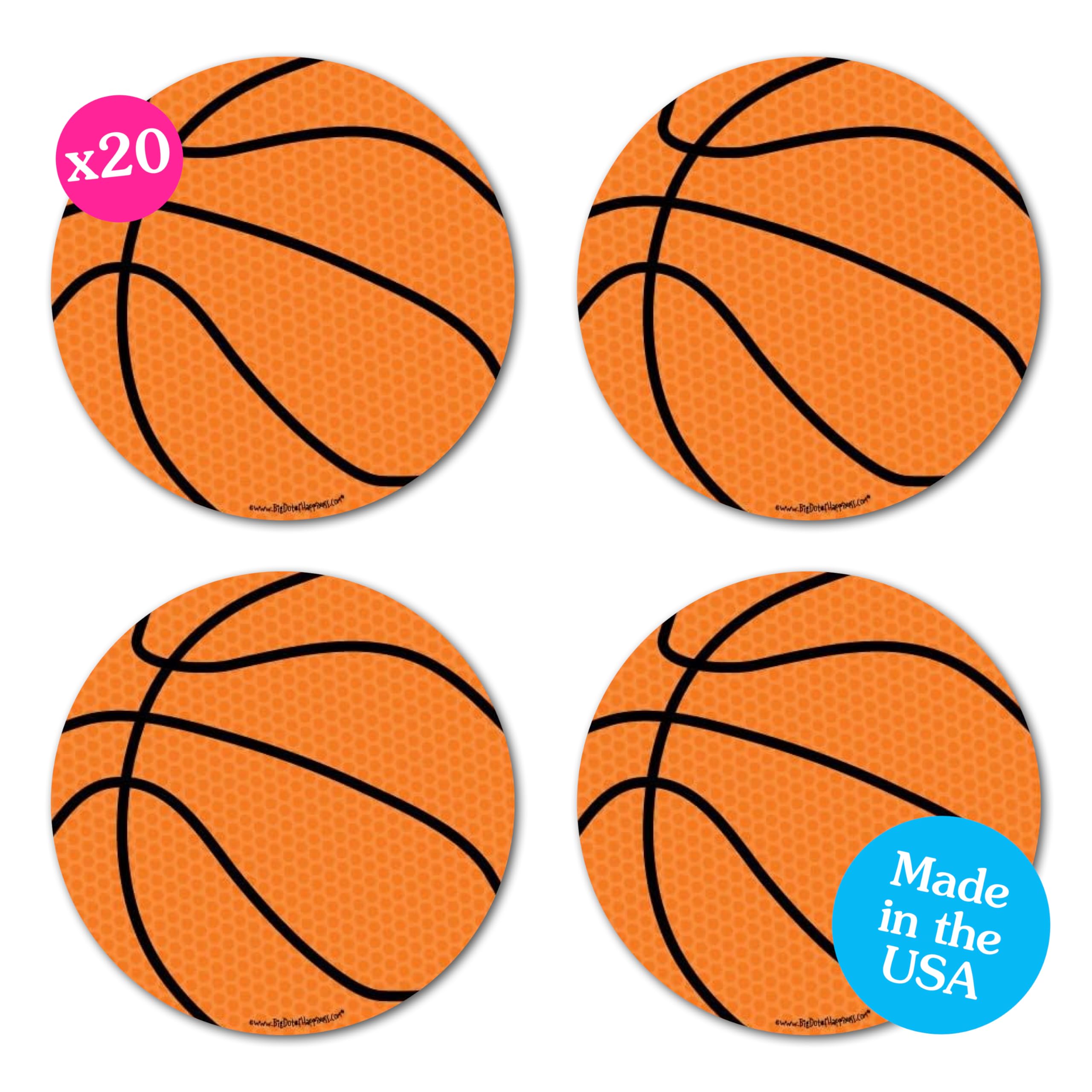 Big Dot of Happiness Nothin' but Net - Basketball Decorations DIY Baby Shower or Birthday Party Essentials - Basketball Birthday Decorations - Party Decorations - Set of 20