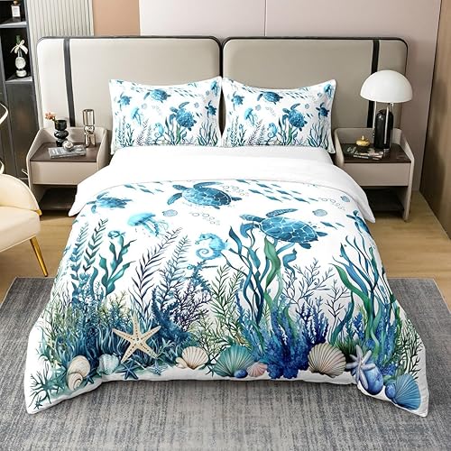 Miniatura 48 de jejeloiu Funda de edredón con estampado de radio Boombox, 100% algodón, para niños y niñas, tamaño matrimonial, juego de ropa de cama retro con Azul