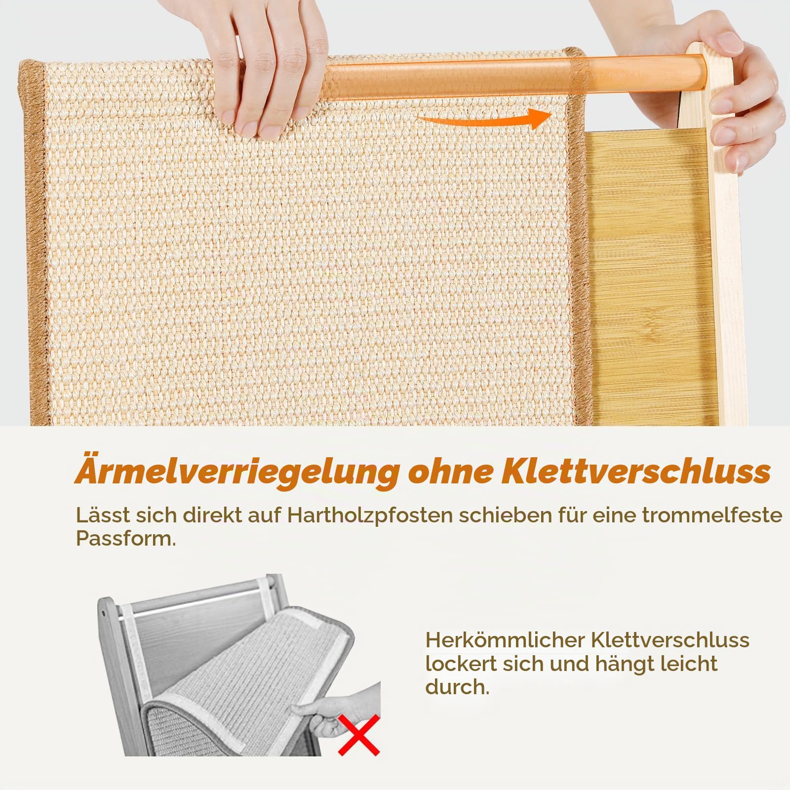 Gimars L-Form Kratzbrett für Katze - 63cm Hoch, Natursisal & Holz-Kratzmöbel, Dual-Use Kratzsäule für Kratzen, Spielen & Ausruhen