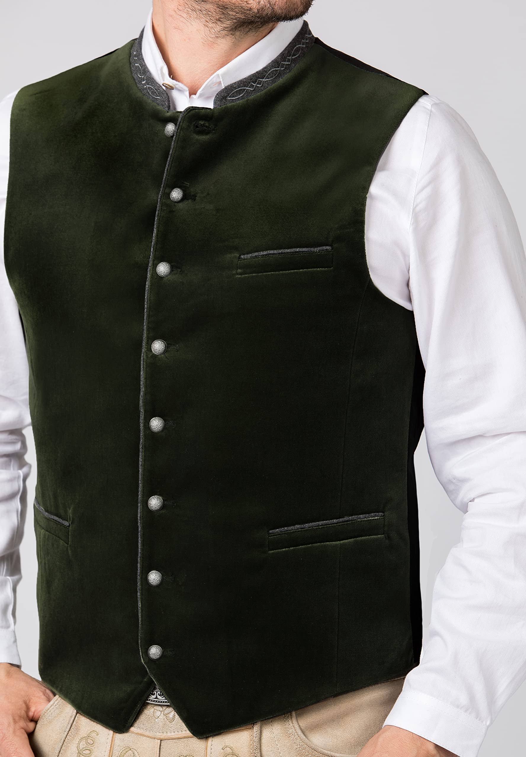 Stockerpoint Herren Trachtenweste Lorenzo I Größen 46-64 I Traditionelle & hochwertige Weste mit verstellbarem Riegel I Perfekt für Trachten & Festlichkeiten – Bild 6