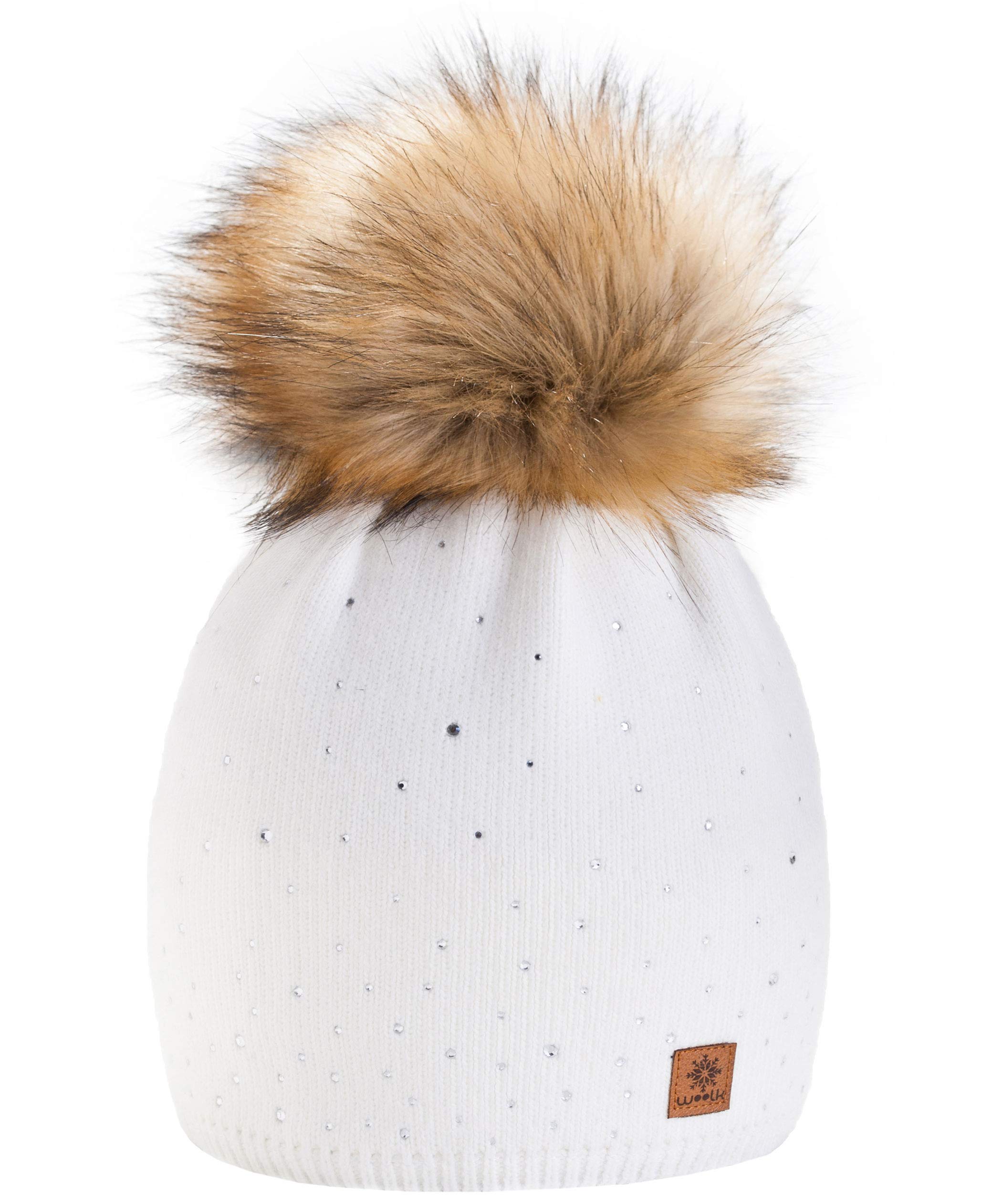 morefaz Winter Cappello Cristallo più Grande Pelliccia Pom Pom Invernale di  Lana Berretto delle Signore delle Donne Beanie Hat Pera Sci Snowboard di  Moda MFAZ Ltd (Ecru) : Amazon.it: Abbigliamento