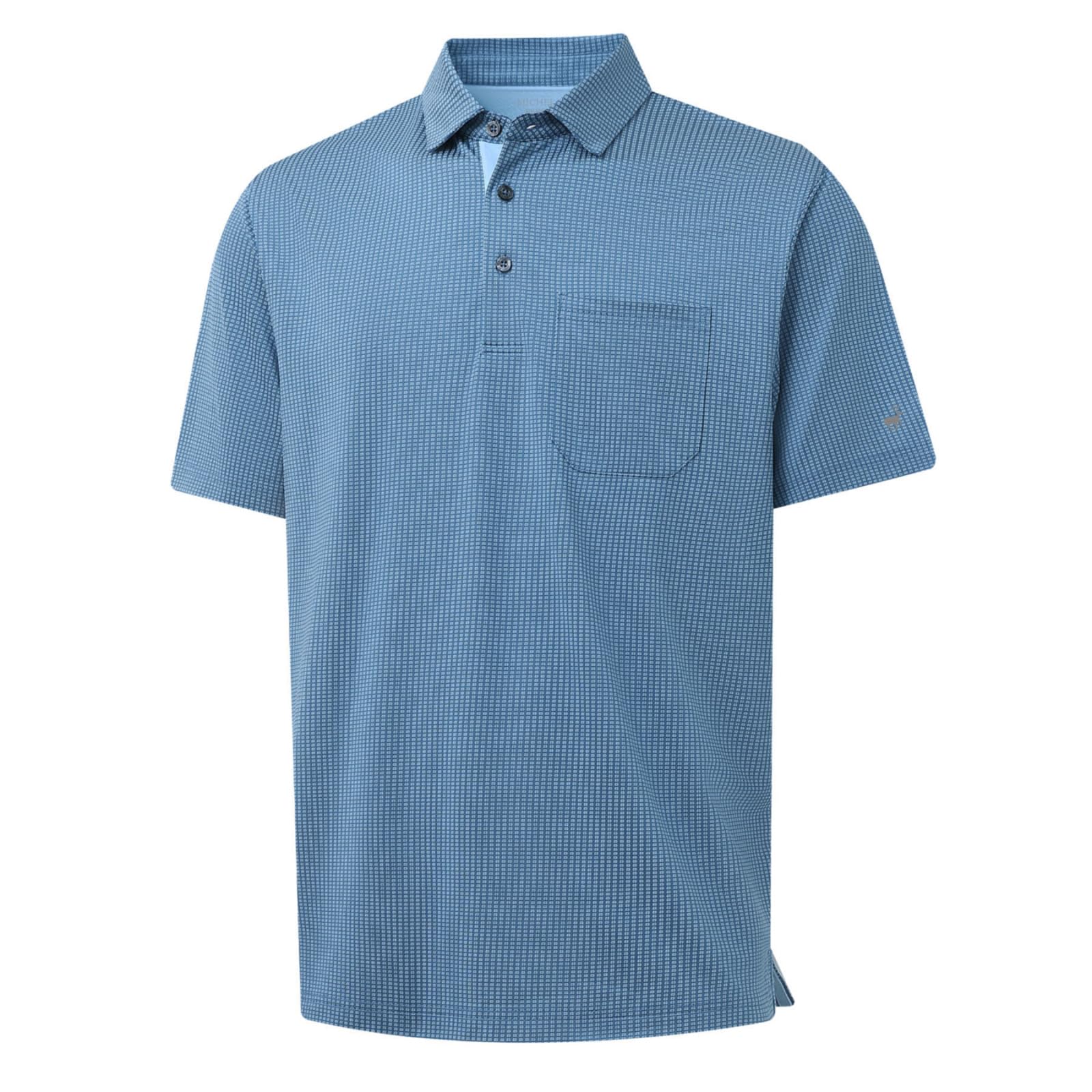 Rouen Herren-Golf-Shirt, kurzärmelig, trockene Passform, Jacquard-Performance, Feuchtigkeitstransport, lässig, mit Taschenkragen, Poloshirts für Herren